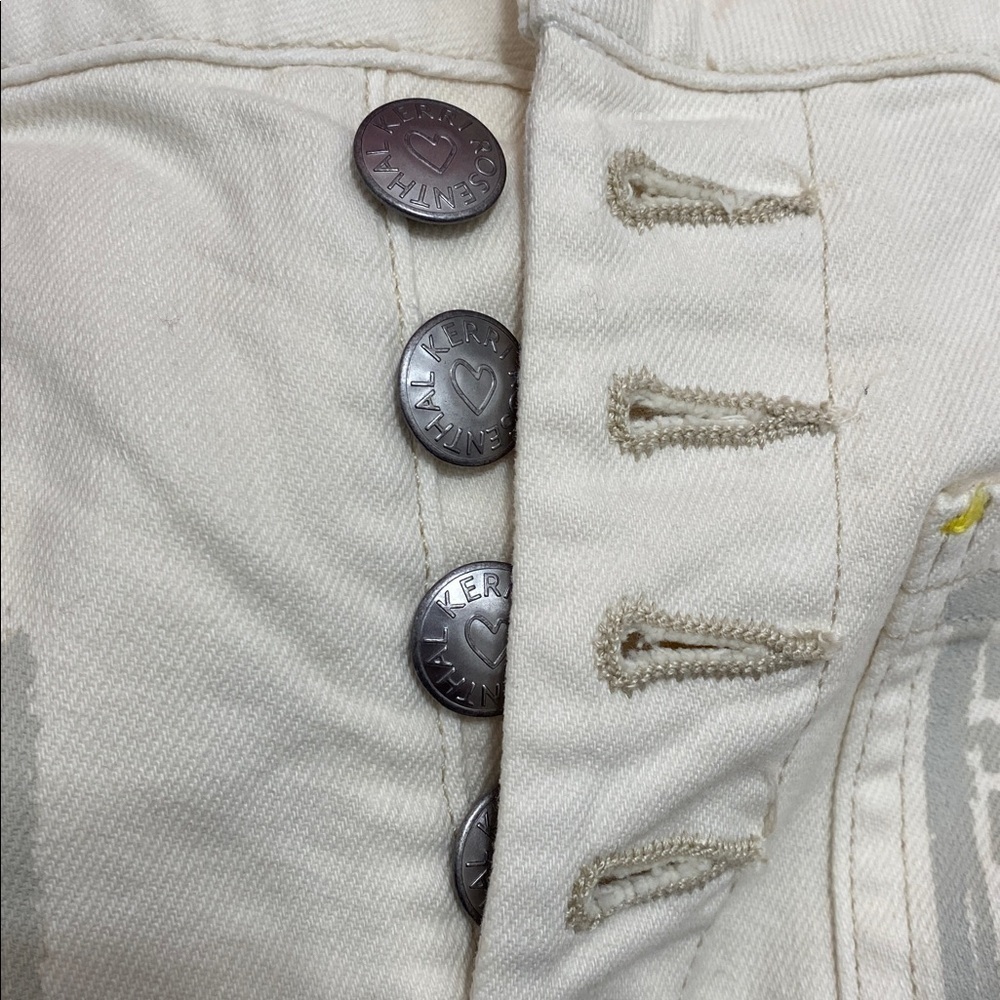 NWT KERRI Rosenthal Cream Flare & Wide Leg Jeans - Picture 8 of 10